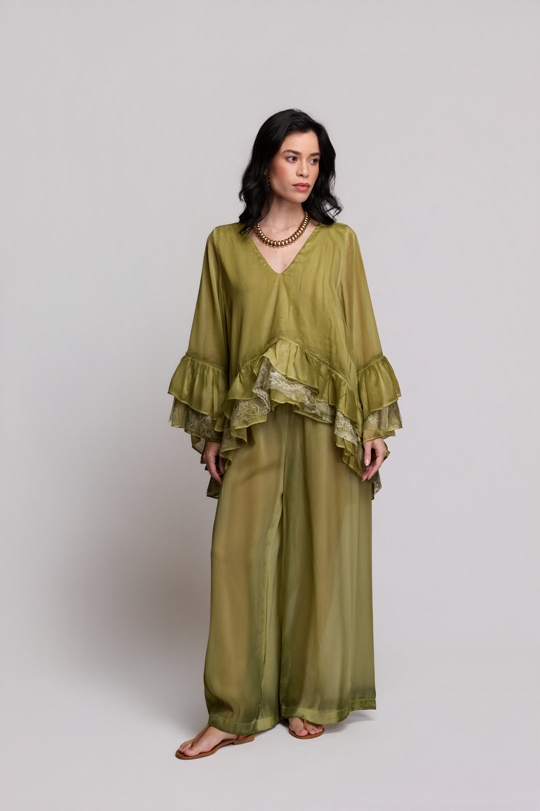 Fire Red Morocco Kimono