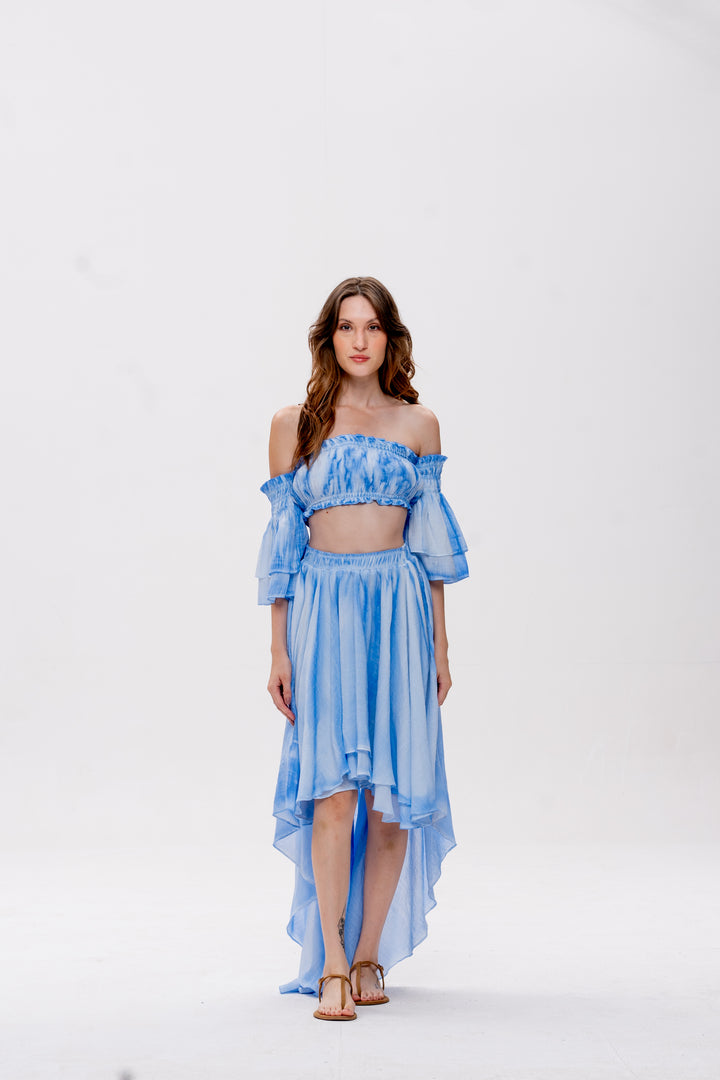 Saia Mullet Bohoo Azul Caribe