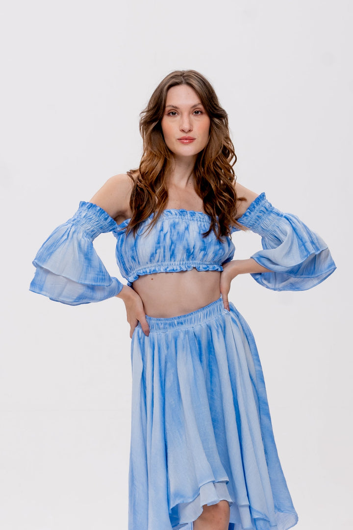 Cropped Bohoo Azul Caribe