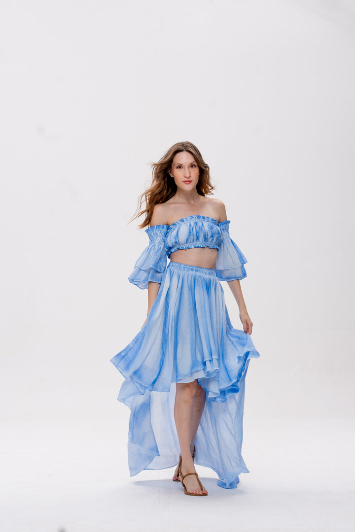 Cropped Bohoo Azul Caribe