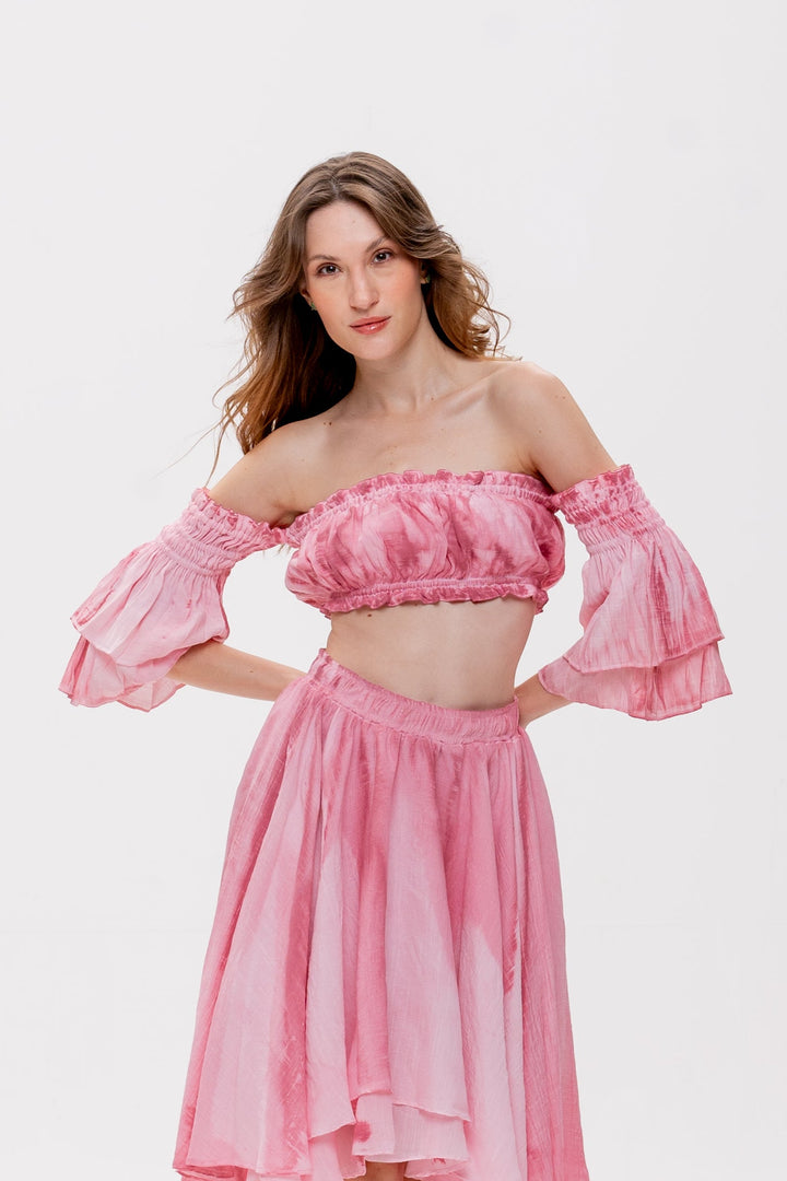 Saia Mullet Bohoo Rosa Velho