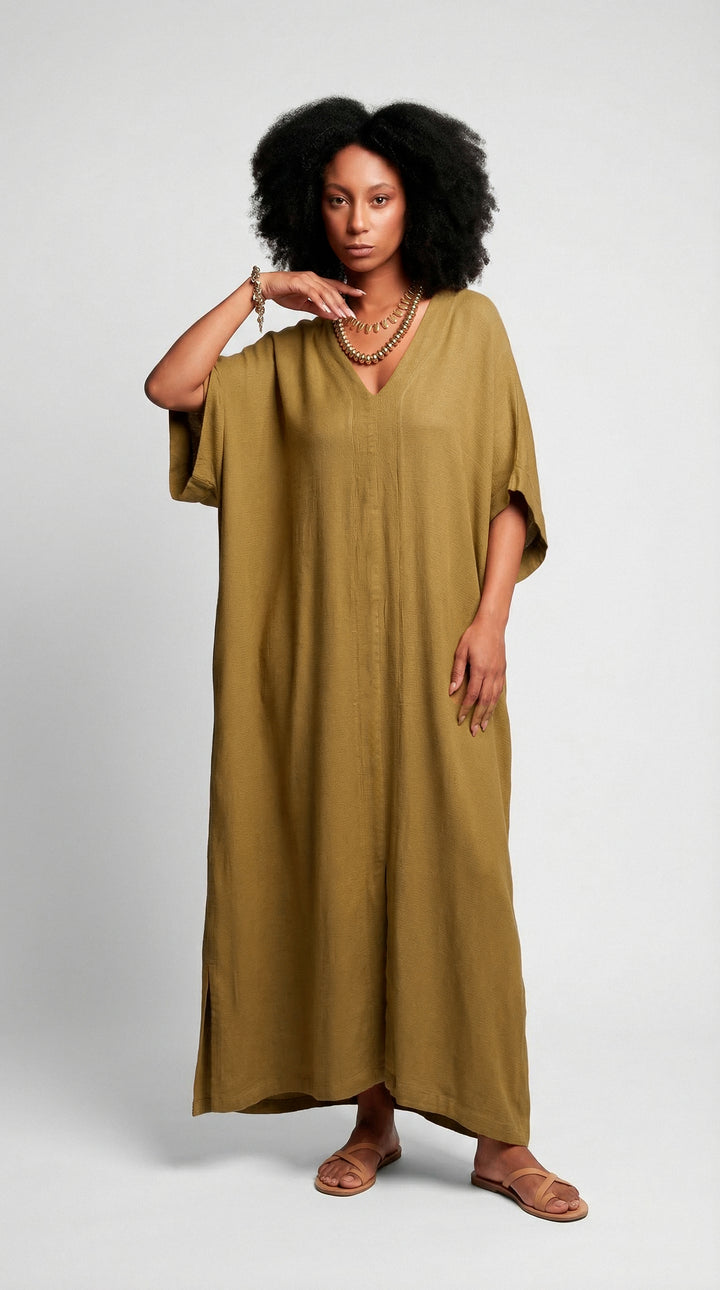 Kaftan Longo Falésias Dourado
