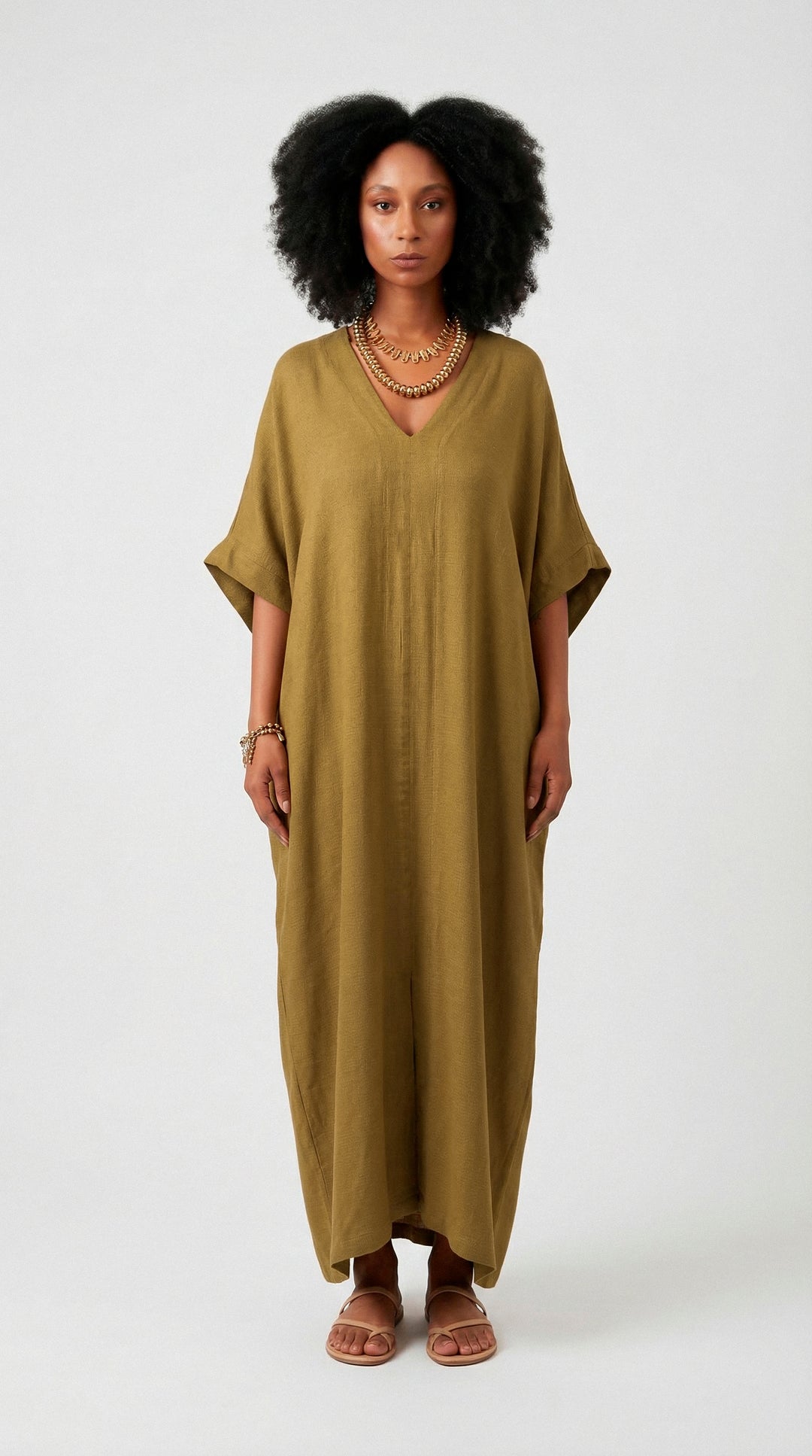 Kaftan Longo Falésias Dourado