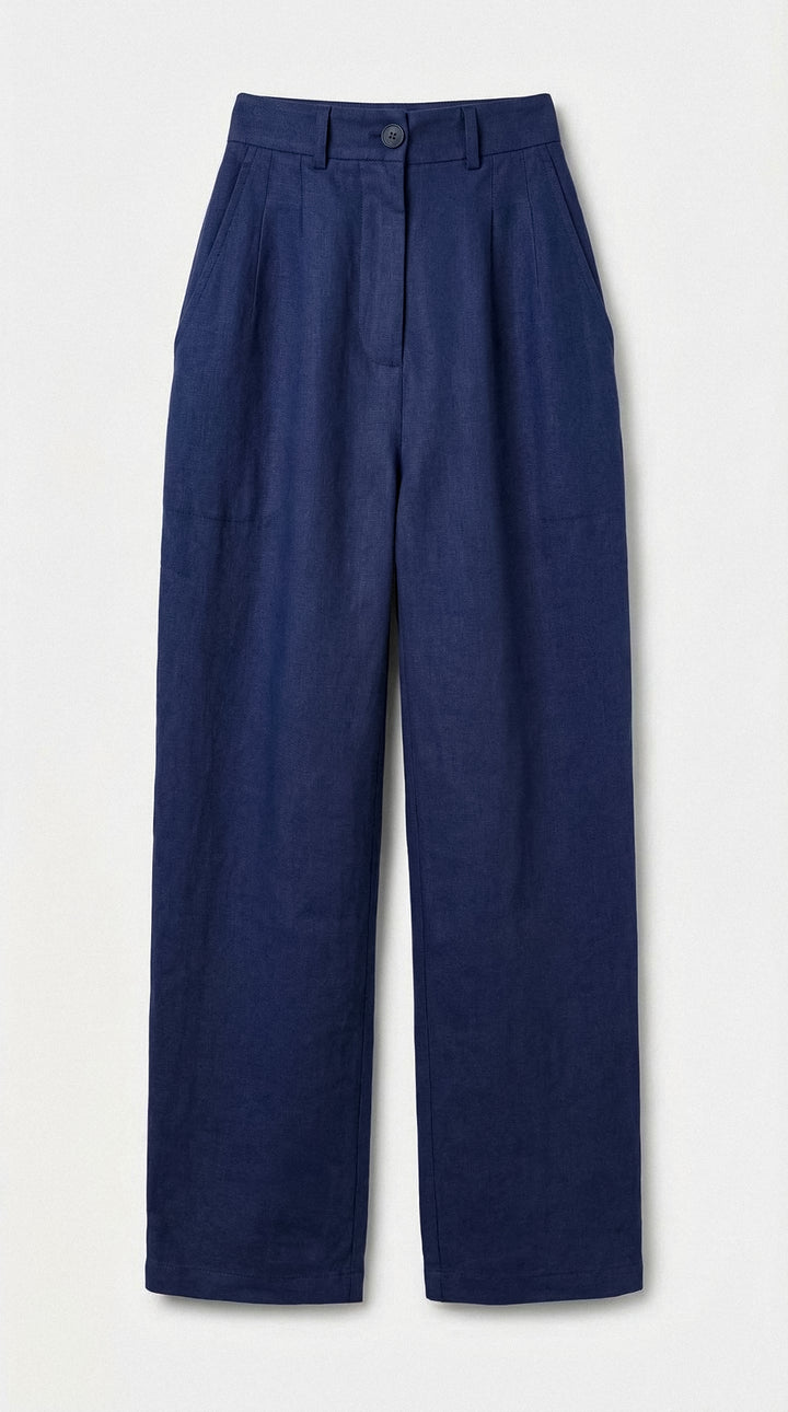 Calça Quitéria Linho Azul Marinho