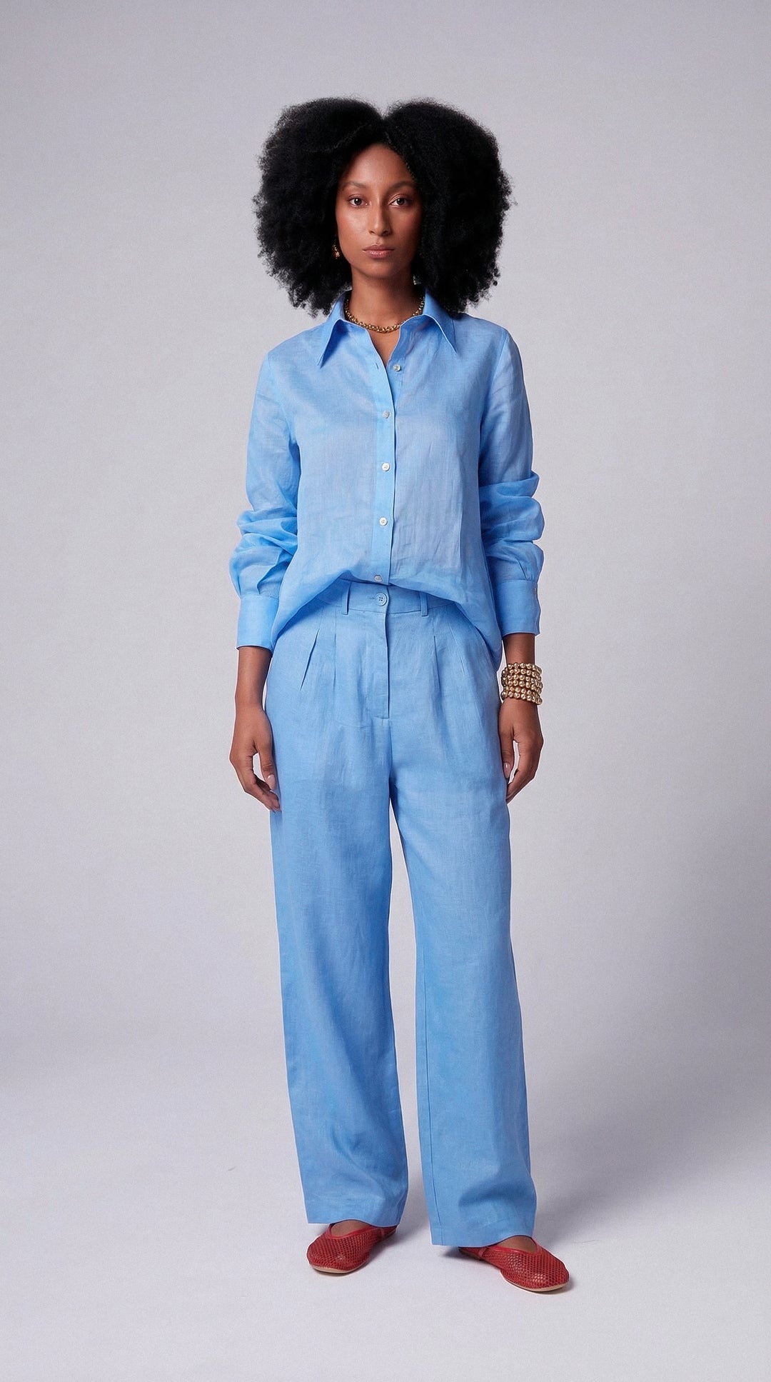 Camisa Quitéria Rami Azul Caribe