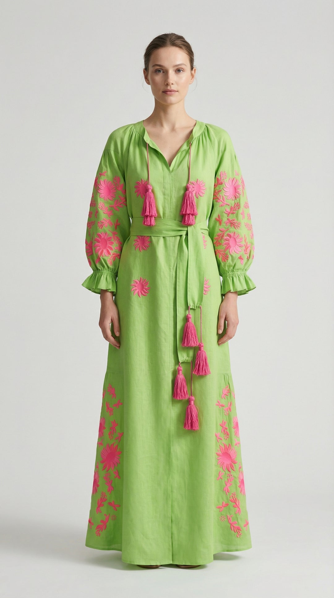 Brigite Green Linen Gauze Skirt