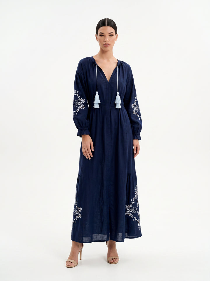 Vestido Guadalupe Azul Marinho