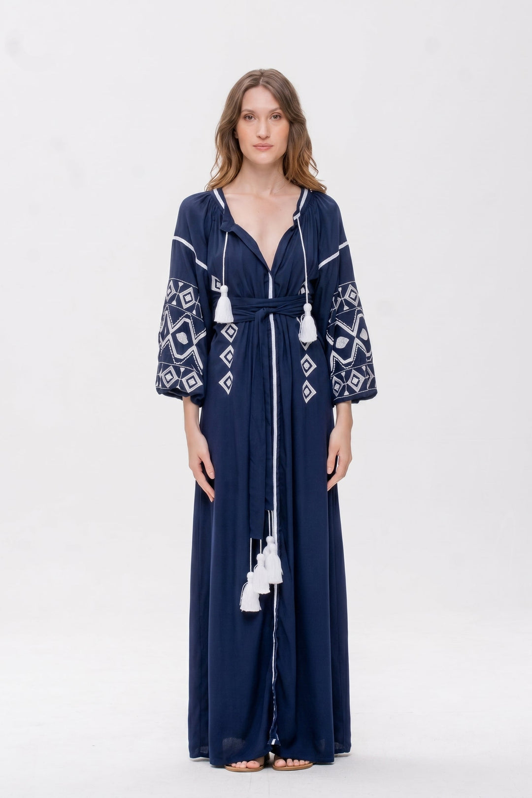 Navy Blue and White Dubai Dress