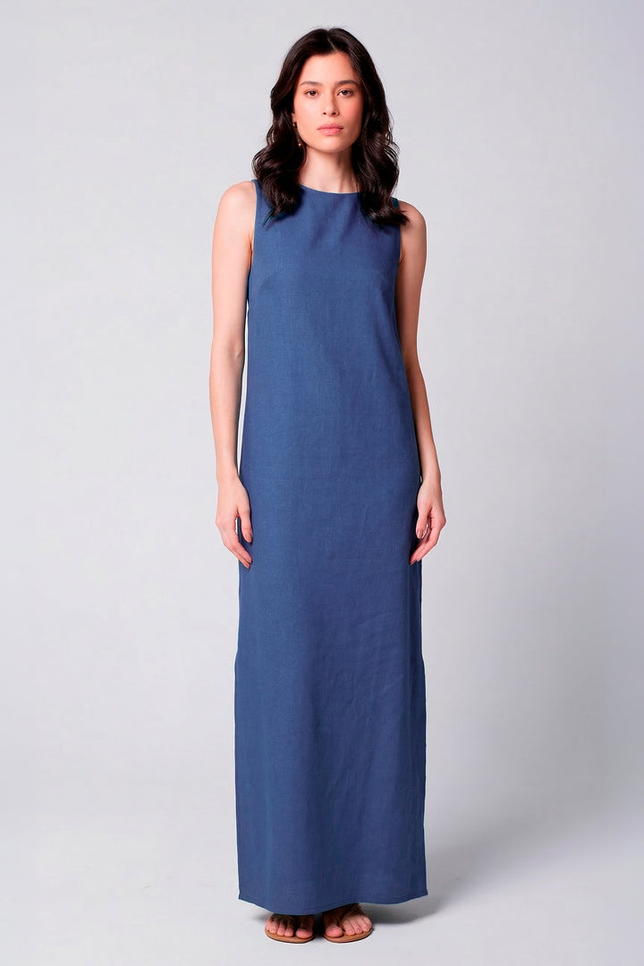 Vestido Remo Cotidiano Azul Índigo