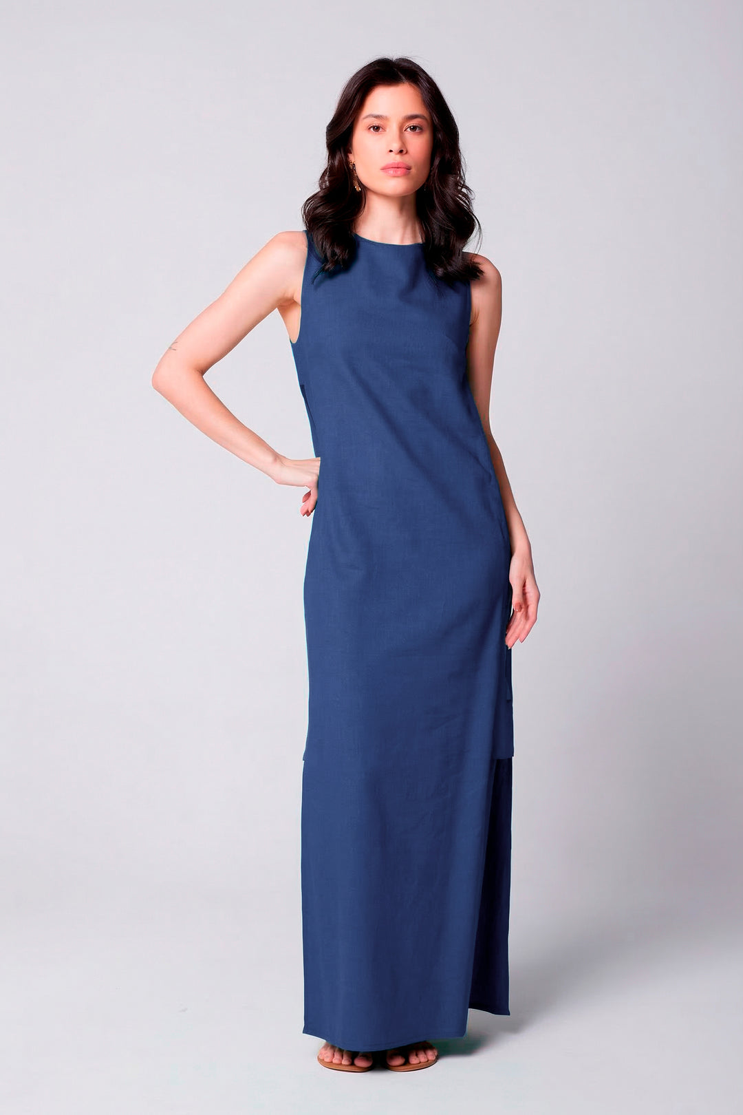 Vestido Remo Cotidiano Azul Índigo