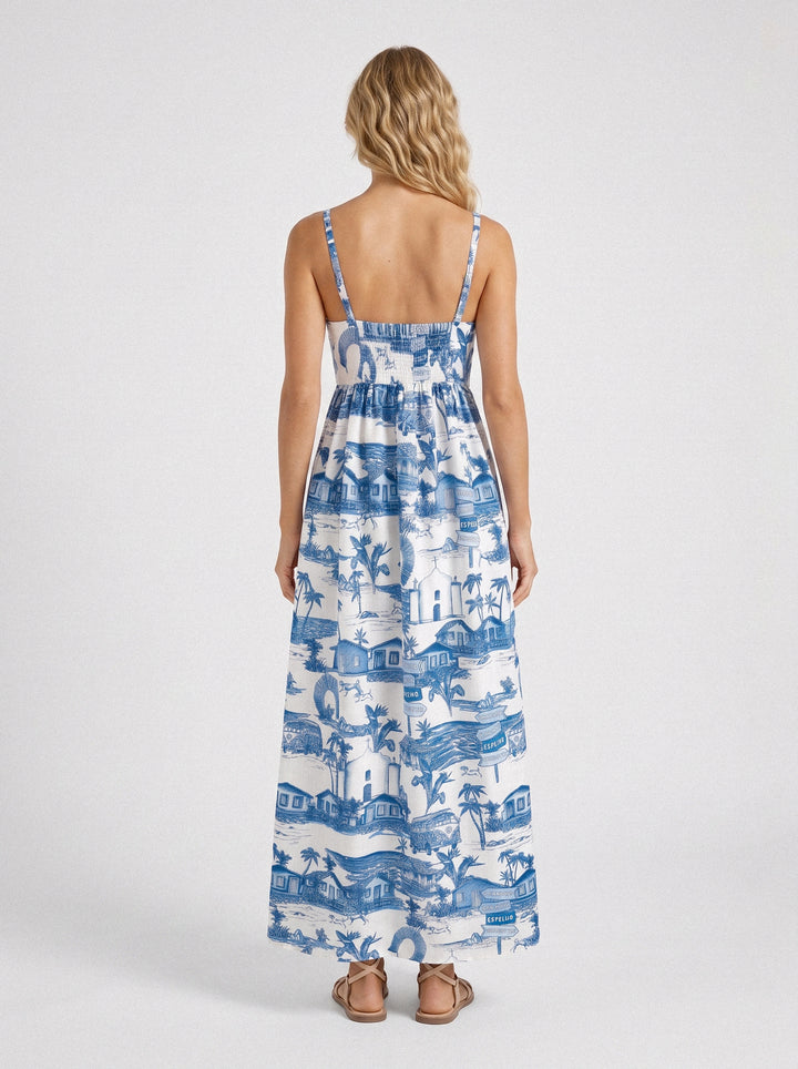 Vestido Trancoso Azul Caribe