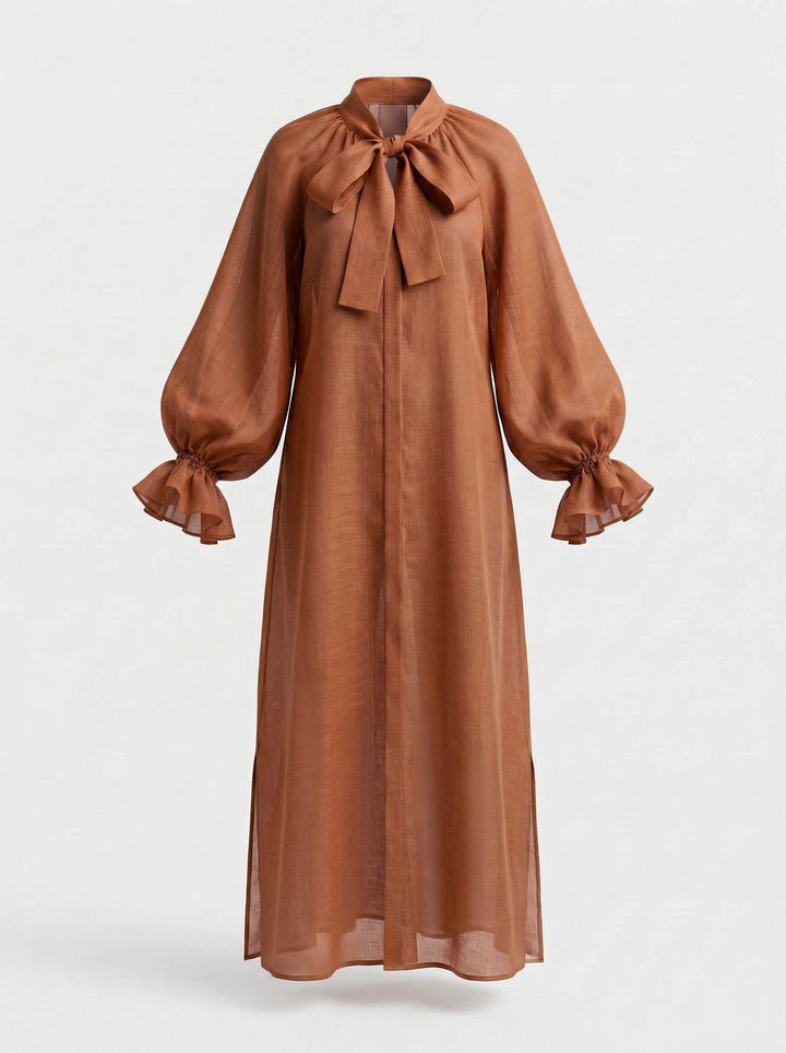 Vestido Flora Rami Marrom