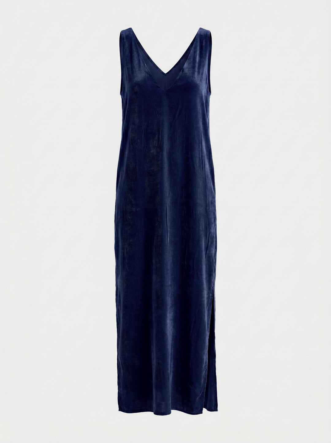 Vestido Regata Antonella Veludo Azul Marinho