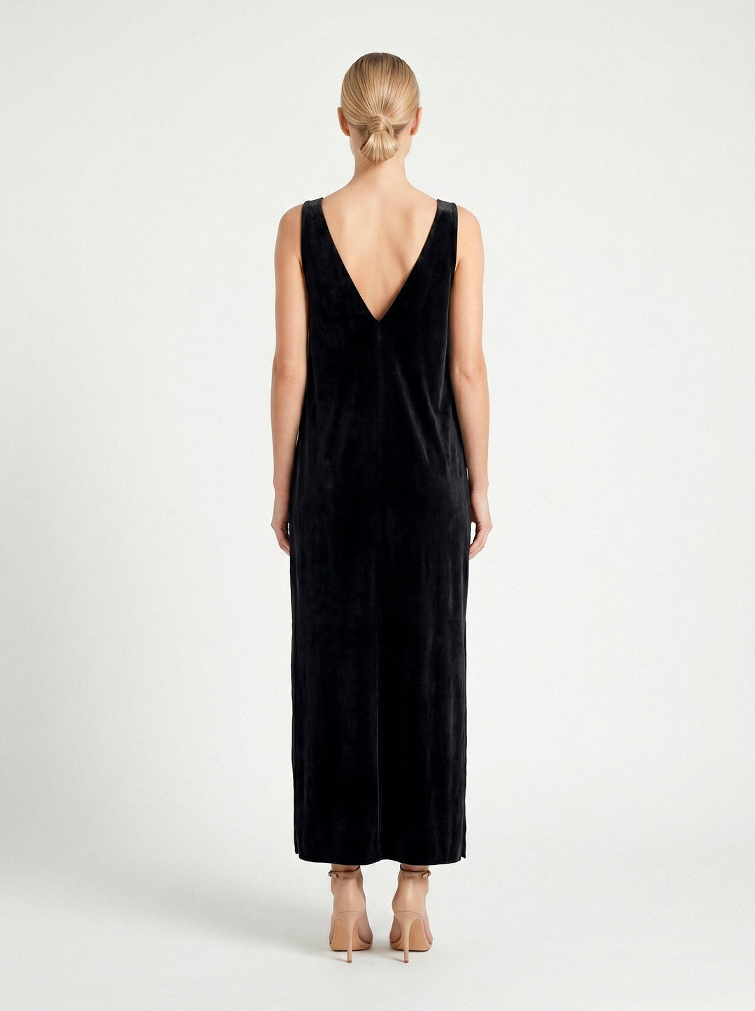 Vestido Regata Antonella Veludo Preto
