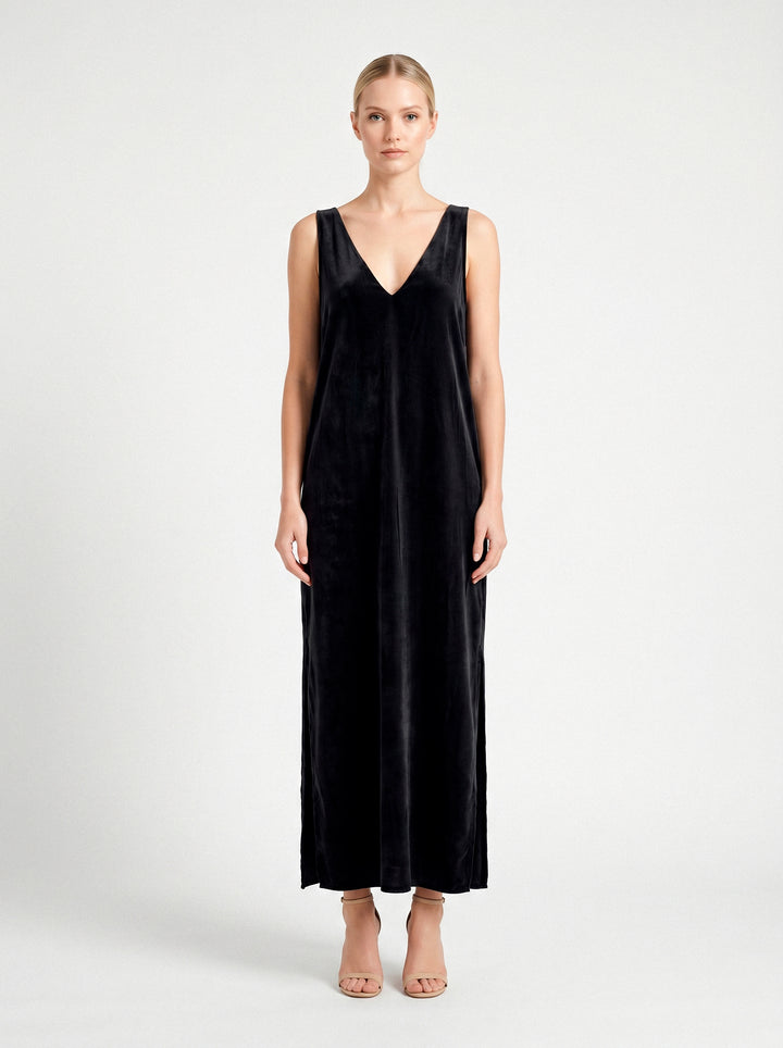Vestido Regata Antonella Veludo Preto
