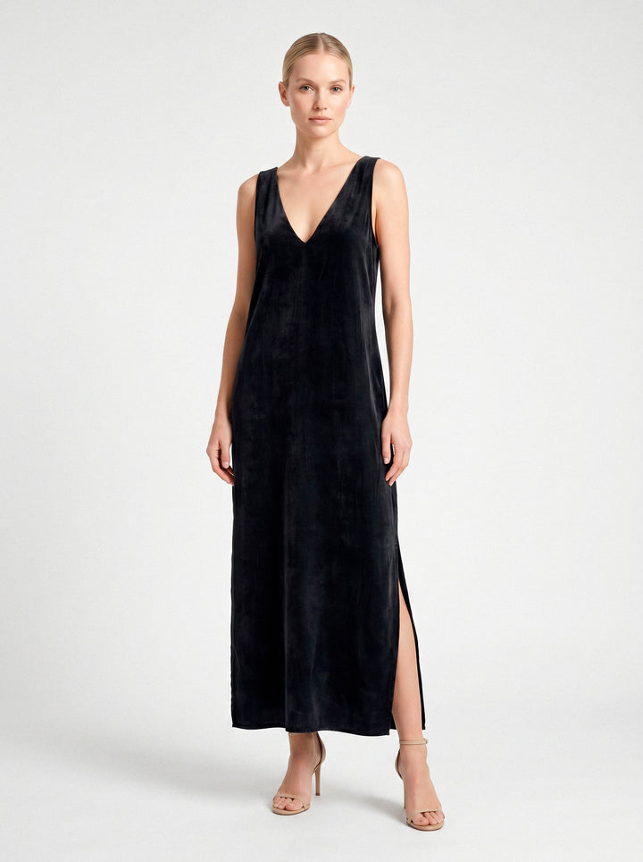 Vestido Regata Antonella Veludo Preto