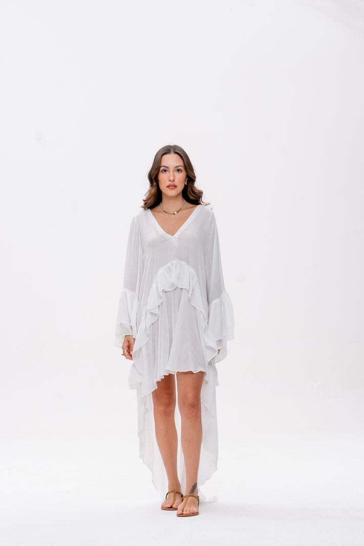 Vestido Mullet Bohoo Branco