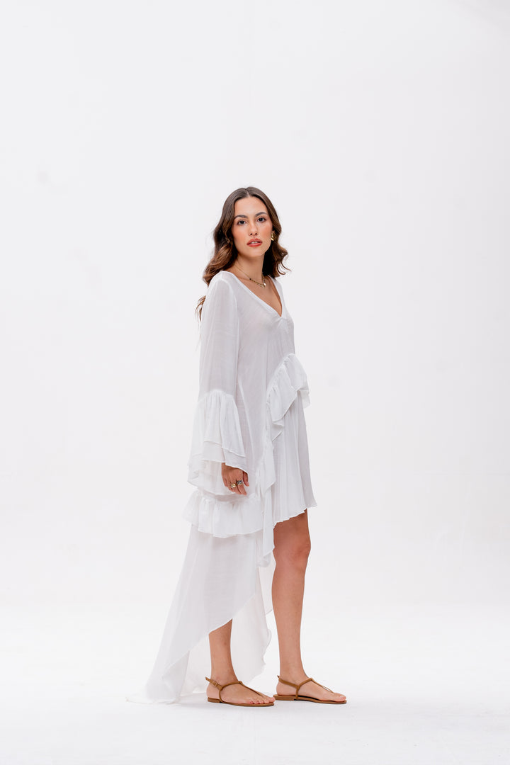 Vestido Mullet Bohoo Branco