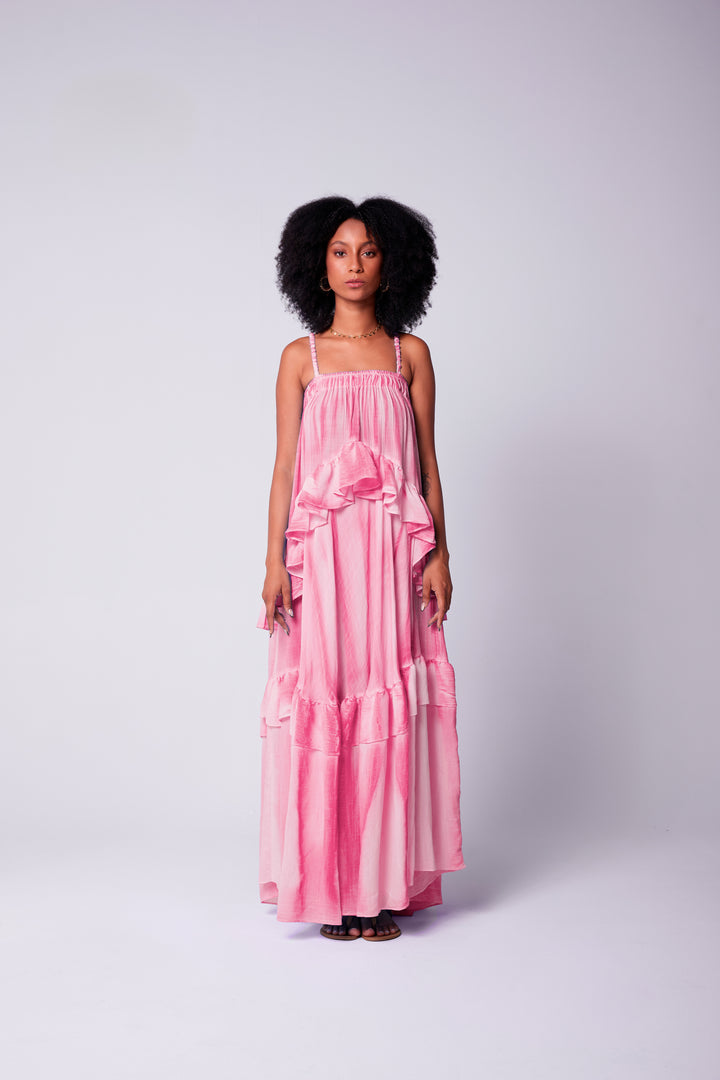 Vestido Alça Bohoo Rosa Velho