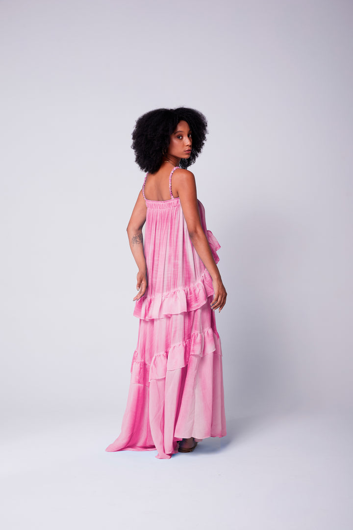 Vestido Alça Bohoo Rosa Velho