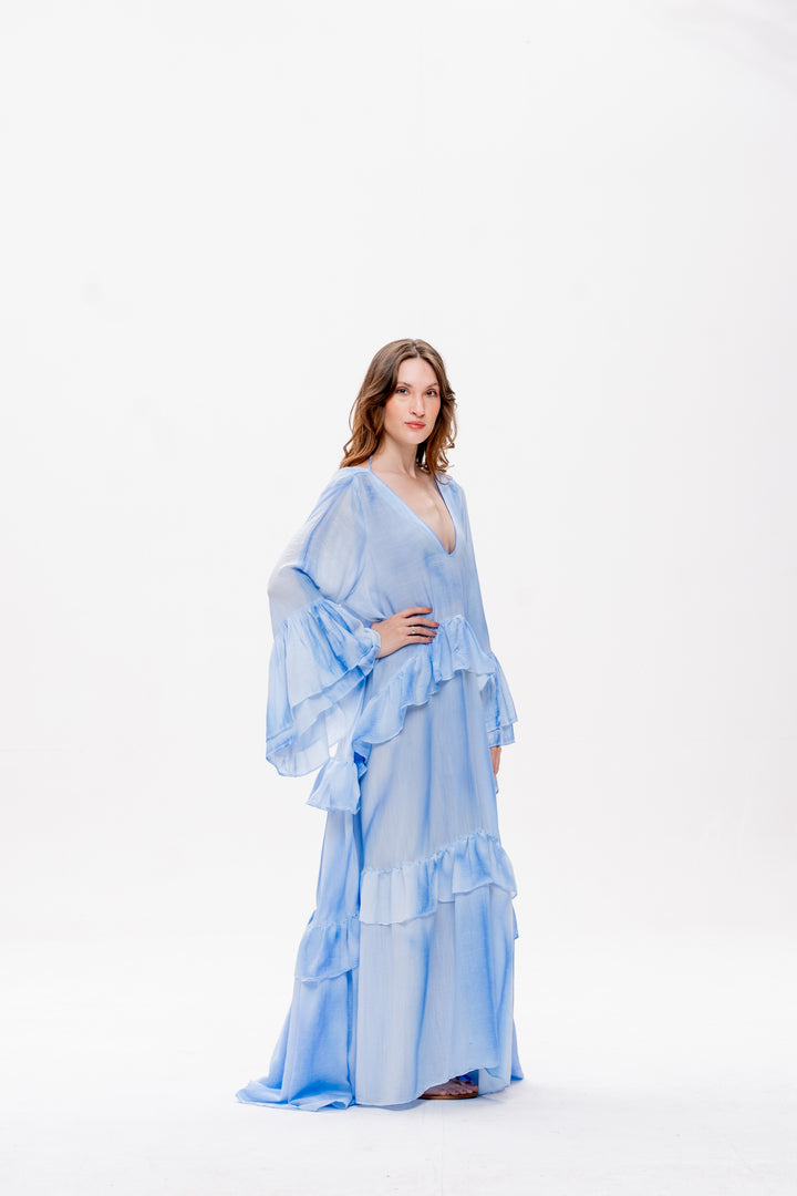 Vestido Bohoo Azul Caribe