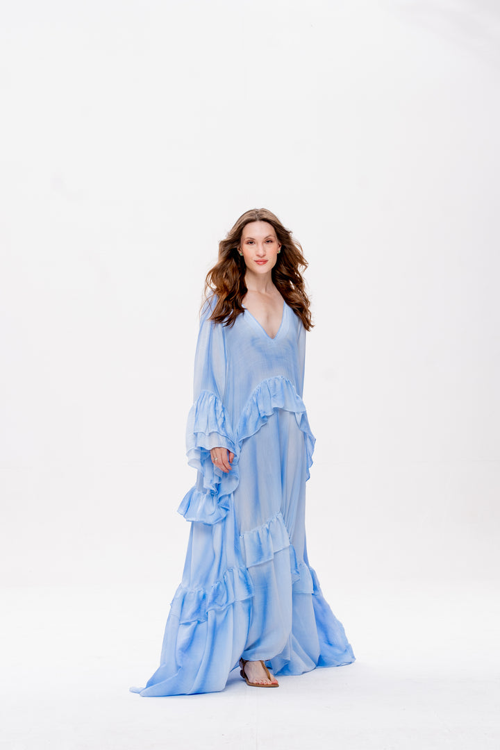 Vestido Bohoo Azul Caribe