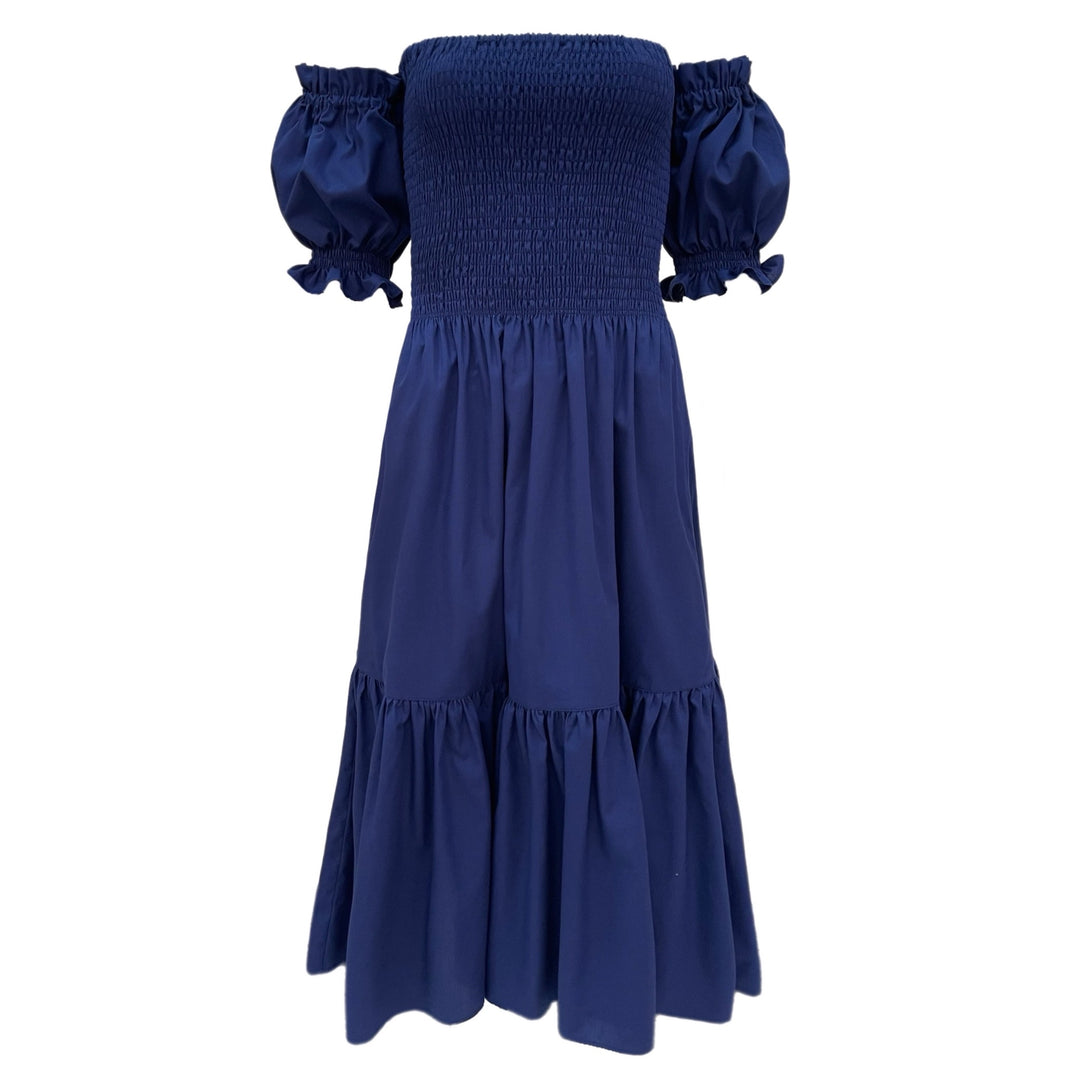 Vestido Midi Luzia Azul Marinho