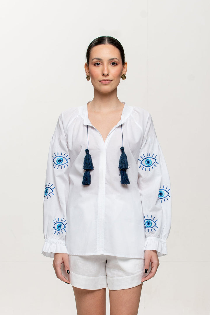 White and Light Blue Protective Gown