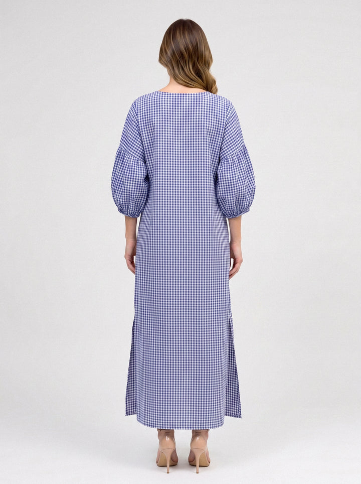 Vichy Coraline Dress Blue with Red