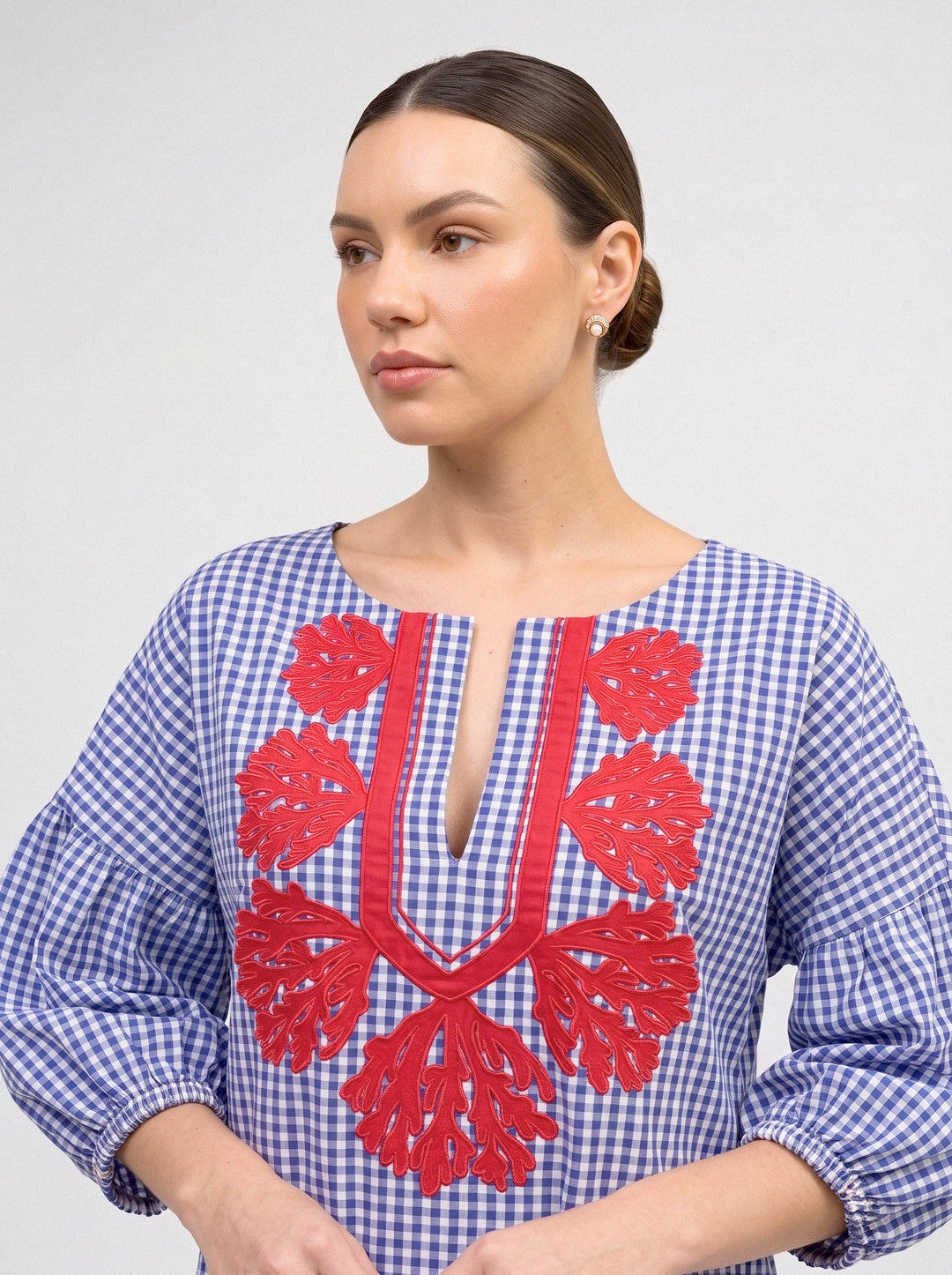 Vichy Coraline Dress Blue with Red