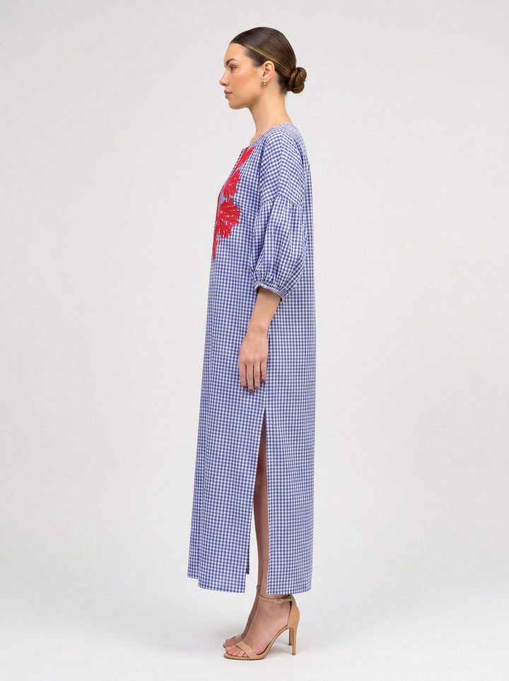 Vichy Coraline Dress Blue with Red