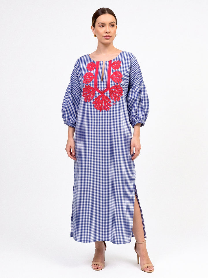 Vichy Coraline Dress Blue with Red