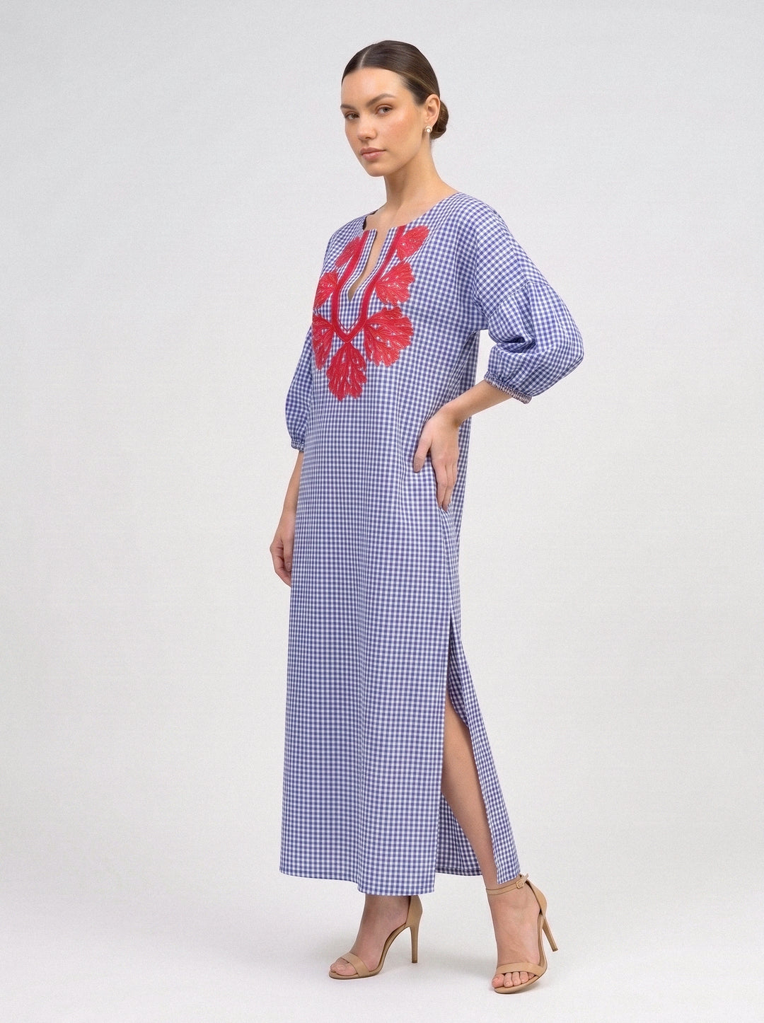Vichy Coraline Dress Blue with Red
