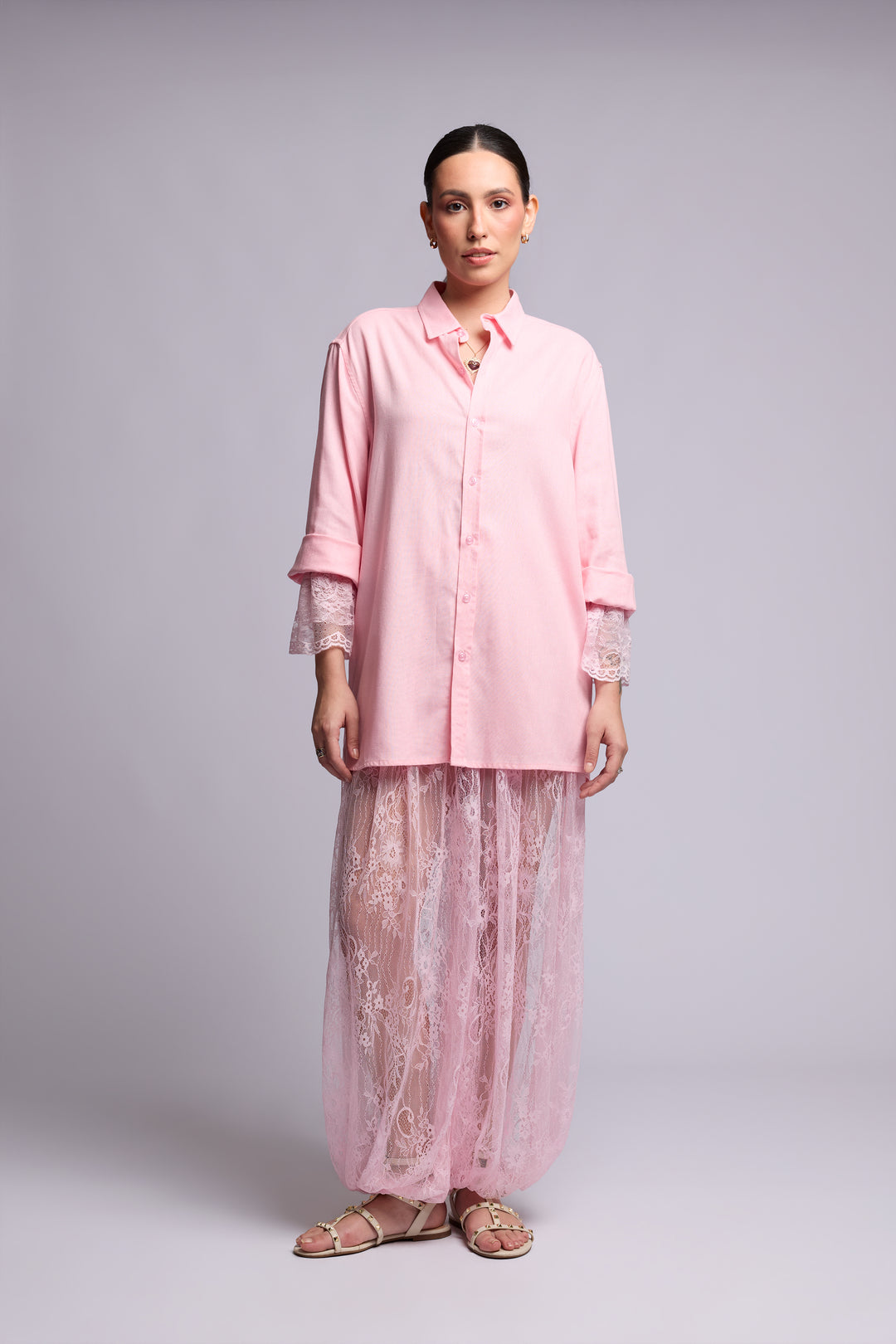 Camisa Benedita Rosa Claro