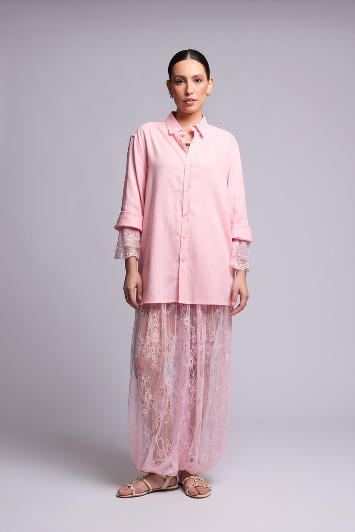 Camisa Benedita Rosa Claro