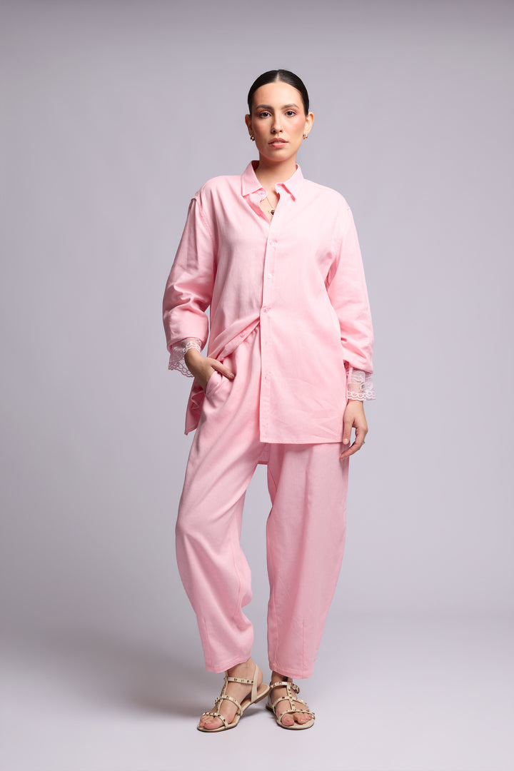 Camisa Benedita Rosa Claro