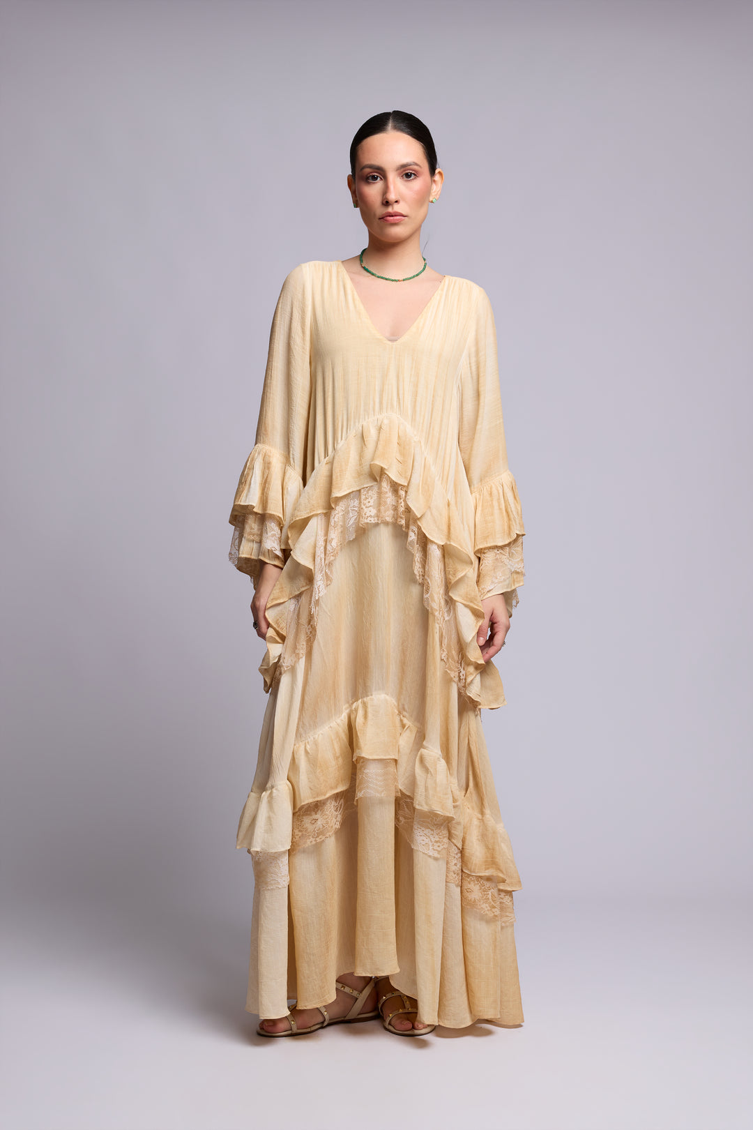 Brigite Green Linen Gauze Skirt