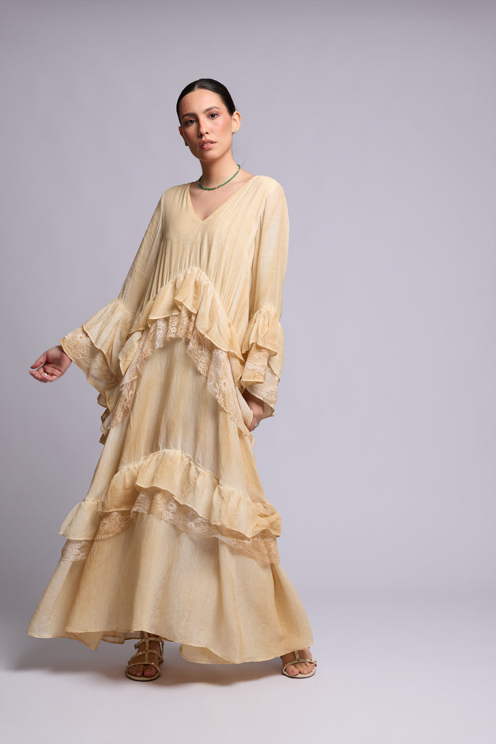Brigite Green Linen Gauze Skirt