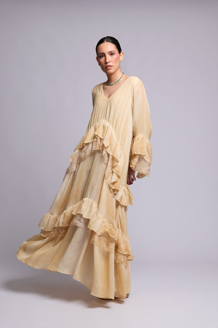 Brigite Green Linen Gauze Skirt