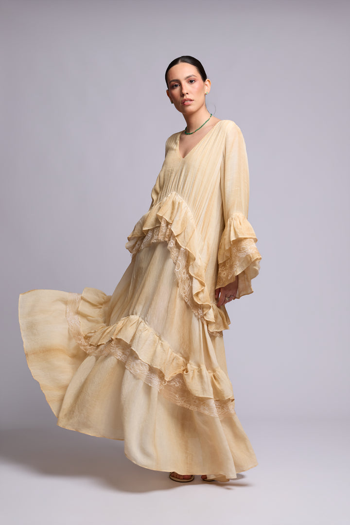 Brigite Green Linen Gauze Skirt
