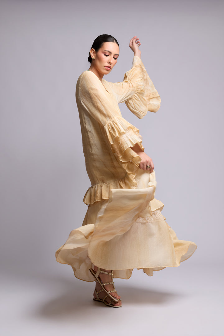 Brigite Green Linen Gauze Skirt