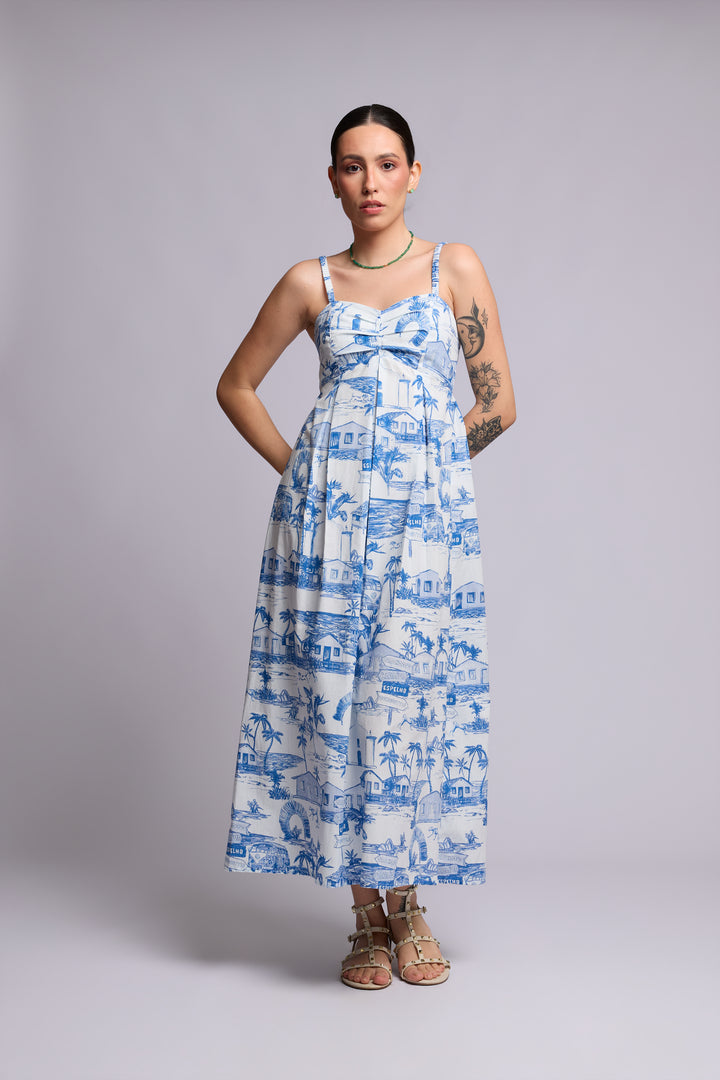Vestido Trancoso Azul Caribe