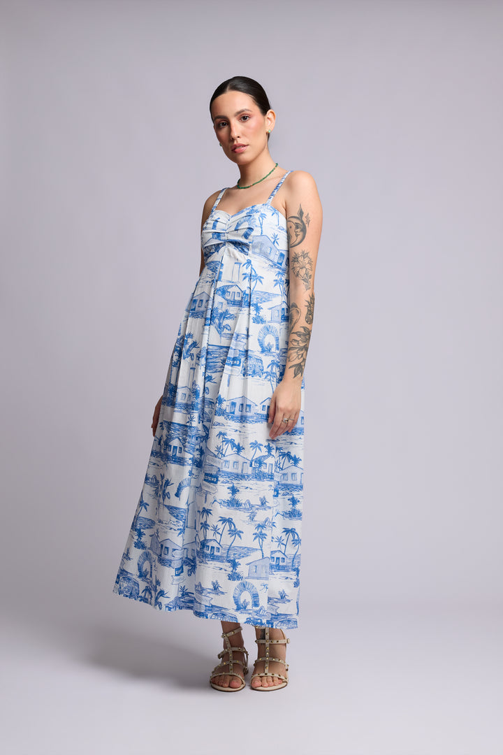 Vestido Trancoso Azul Caribe