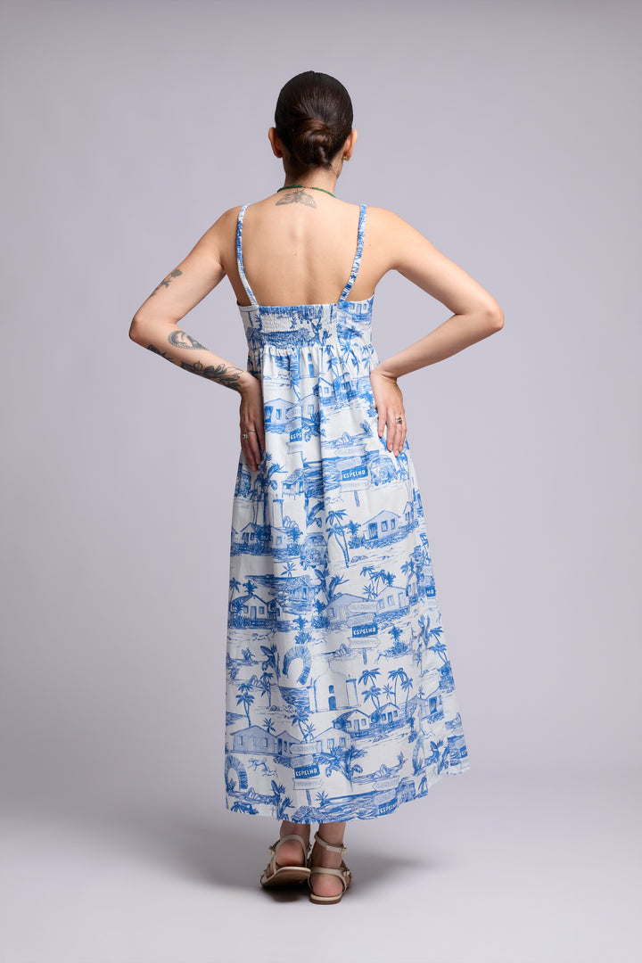 Vestido Trancoso Azul Caribe