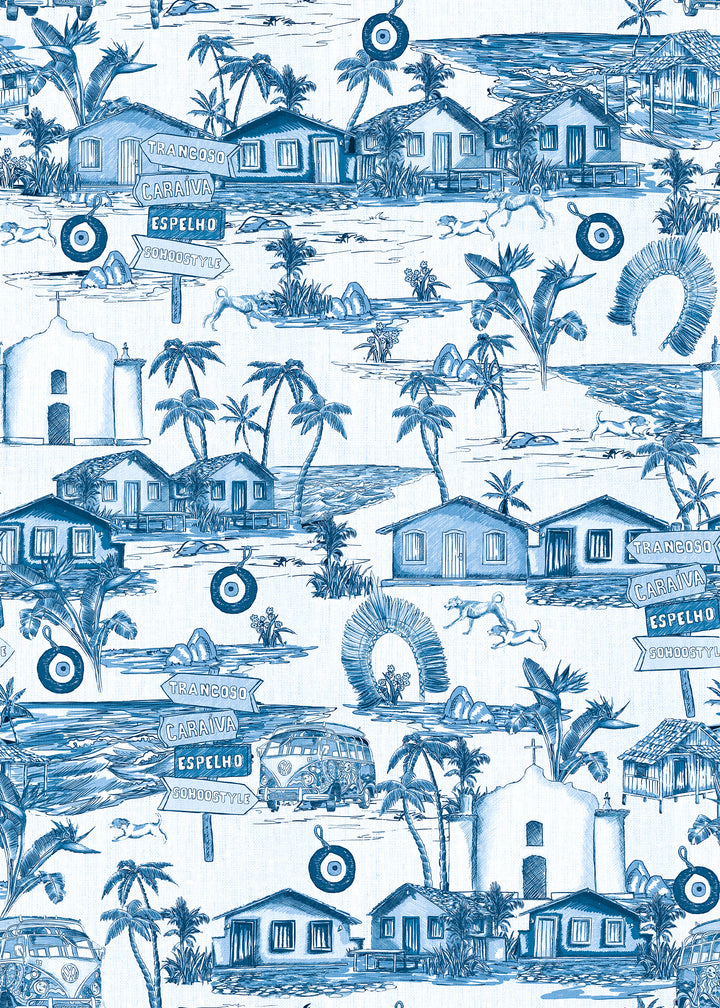 Vestido Trancoso Azul Caribe