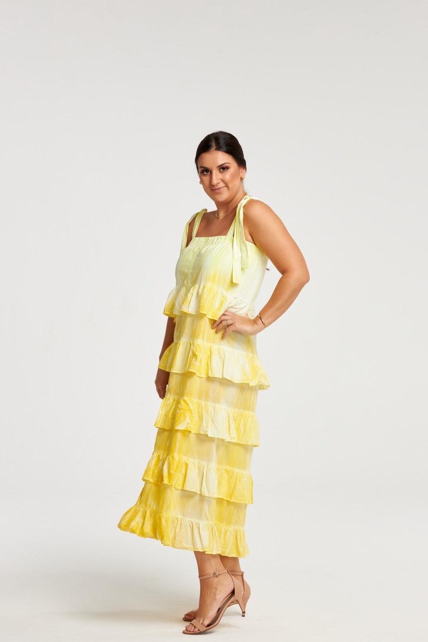 Vestido Azulik Midi Amarelo - Sohoostyle