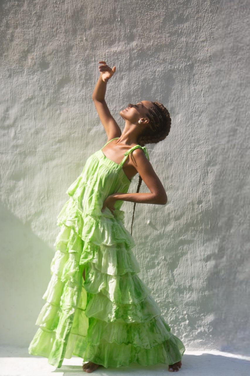 Vestido Malca Longo Verde - Sohoostyle